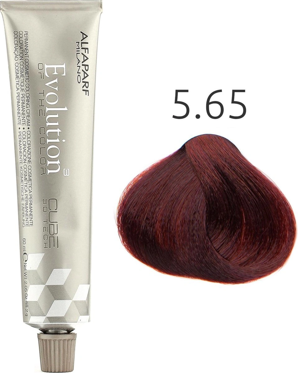 Alfaparf Evolution of the Color CUBE hajfesték - 5.65 60ml Light Red Mahogany Brown képe 2